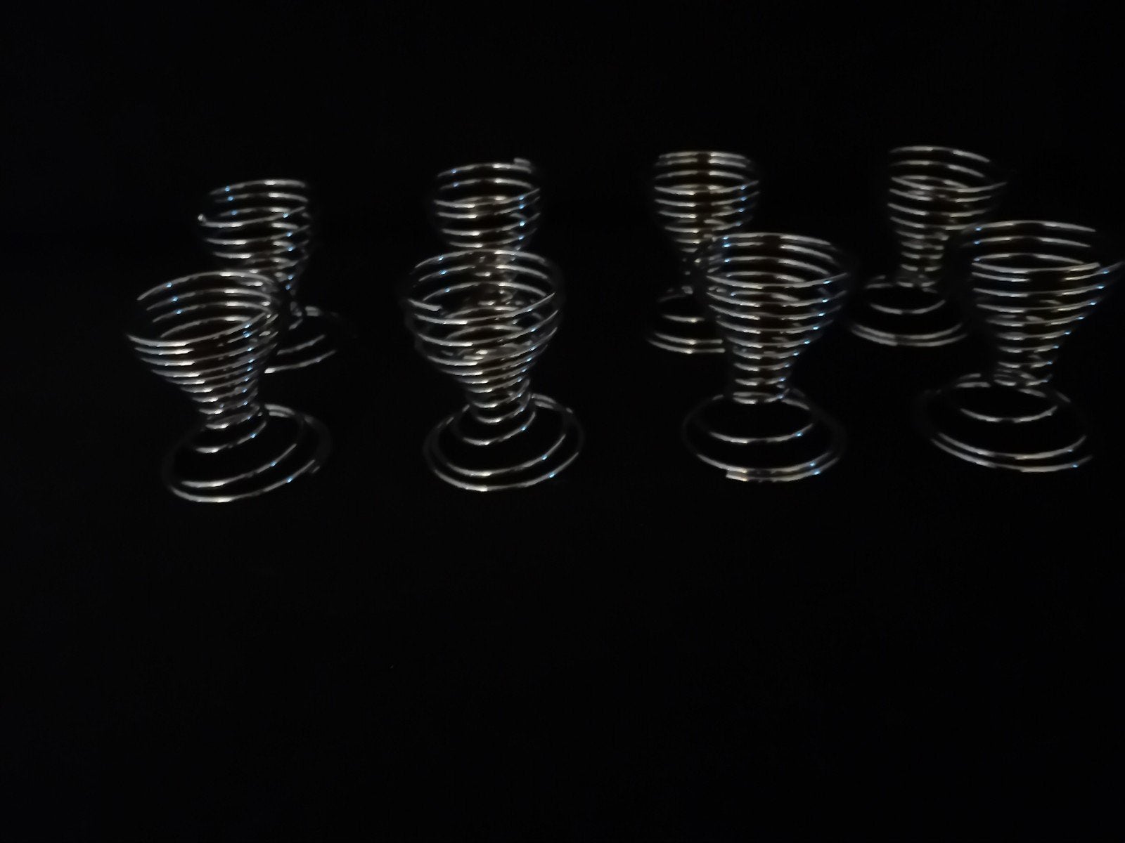 8 metalen eierdopjes, Ophalen of Verzenden, Zo goed als nieuw, Metaal