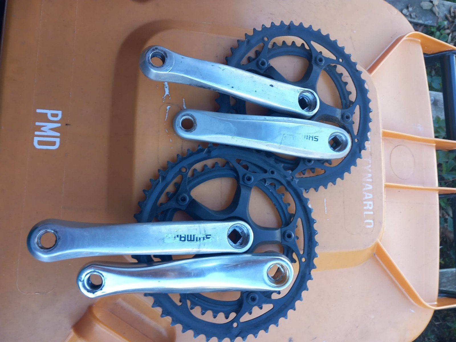 2x Shimano Racefiets Crankset., Gebruikt, 2x Shimano Racefiets Crankset., Aluminium, Racefiets