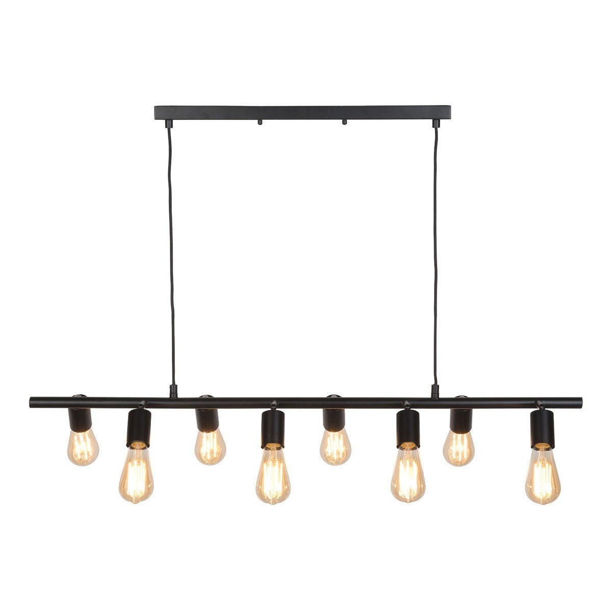 It's About RoMi Miami 8-lichts hanglamp zwart, Ophalen, Modern, Industrieel, E27 (groot), Zo goed als nieuw