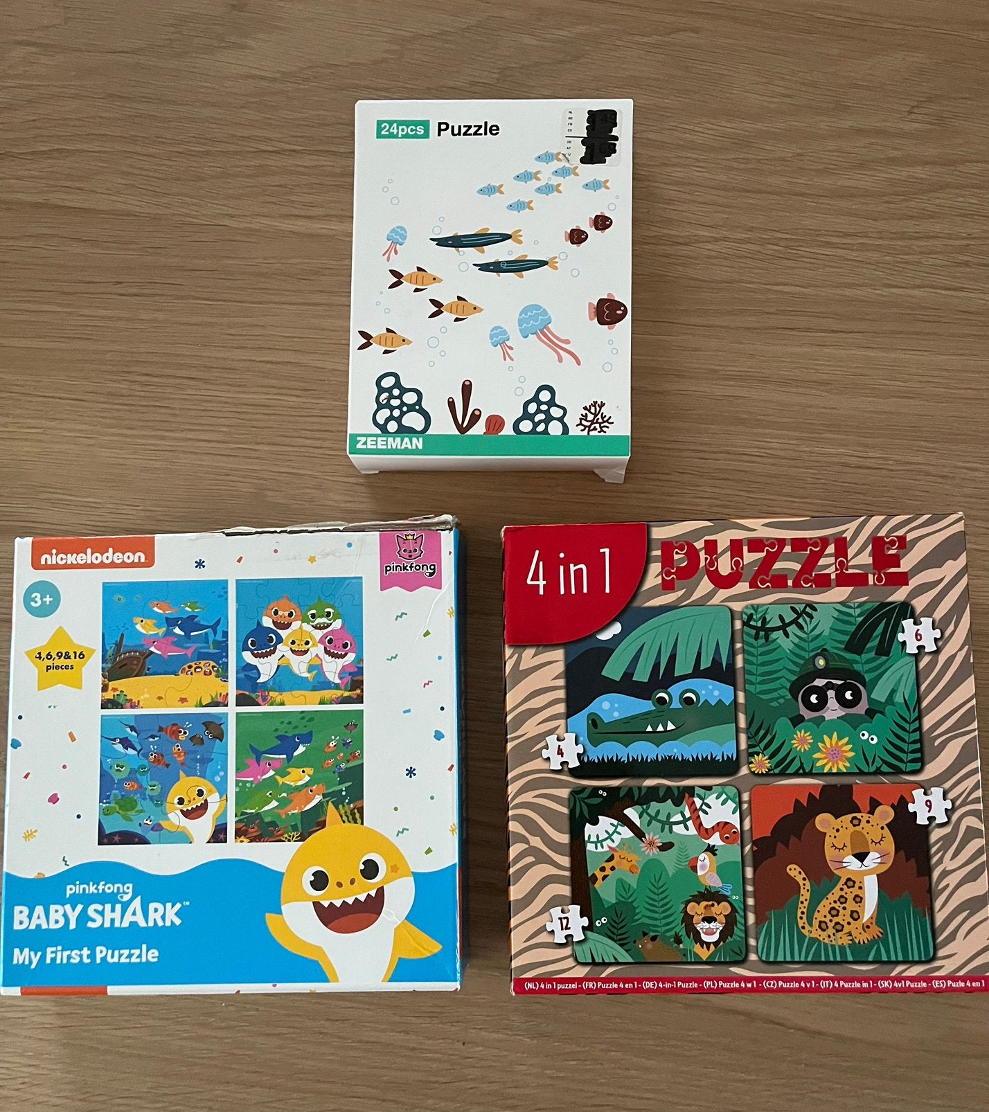 Drie gratis puzzels, Ophalen, 10 tot 50 stukjes, Gebruikt, 2 tot 4 jaar