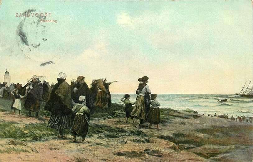 380-880-035 Zandvoort Stranding, Verzenden, Voor 1920, Noord-Holland