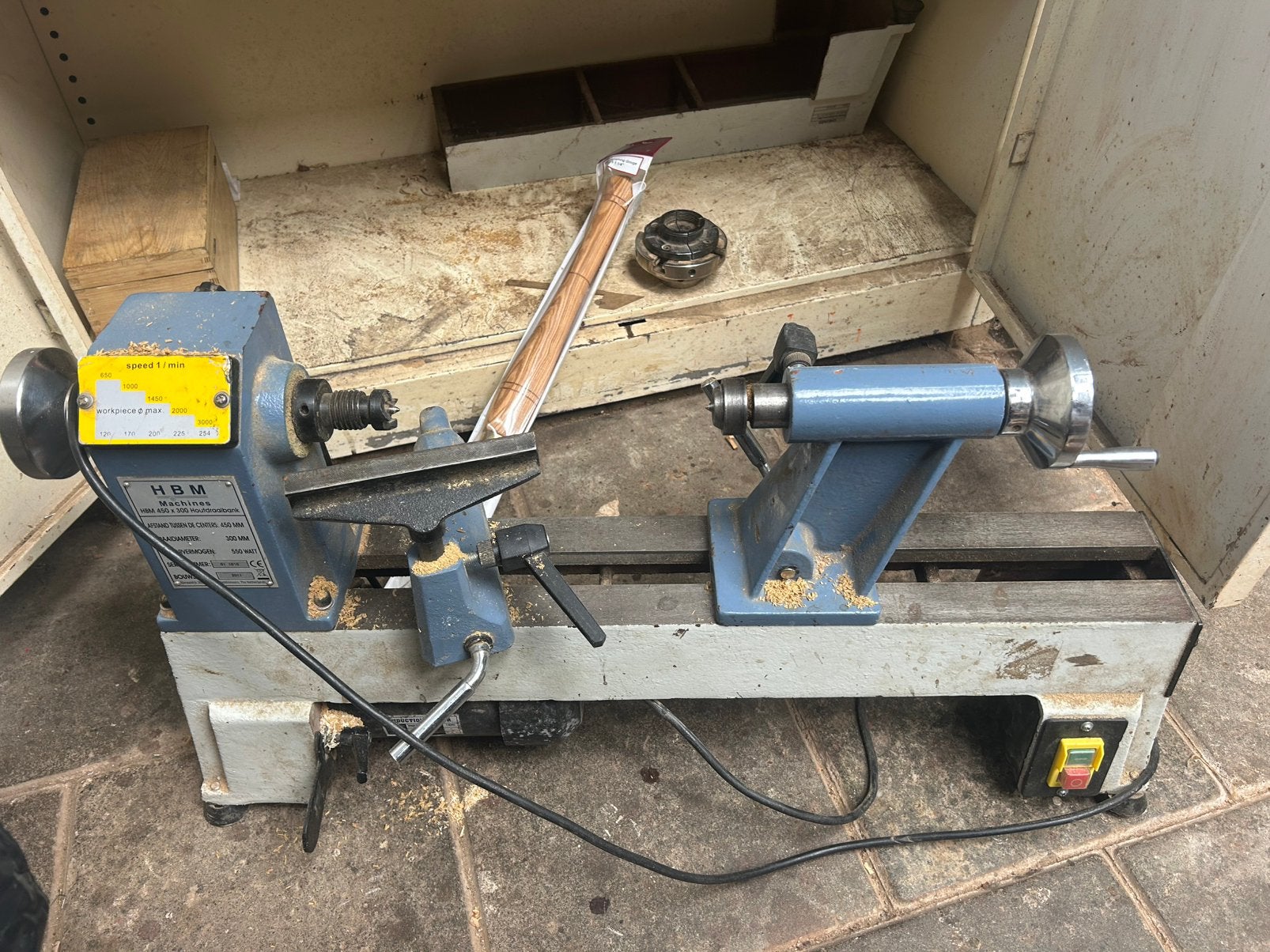 Houtdraaibank HBM 450x300, Ophalen, Gebruikt, Houtdraaibank, 500 tot 1000 mm