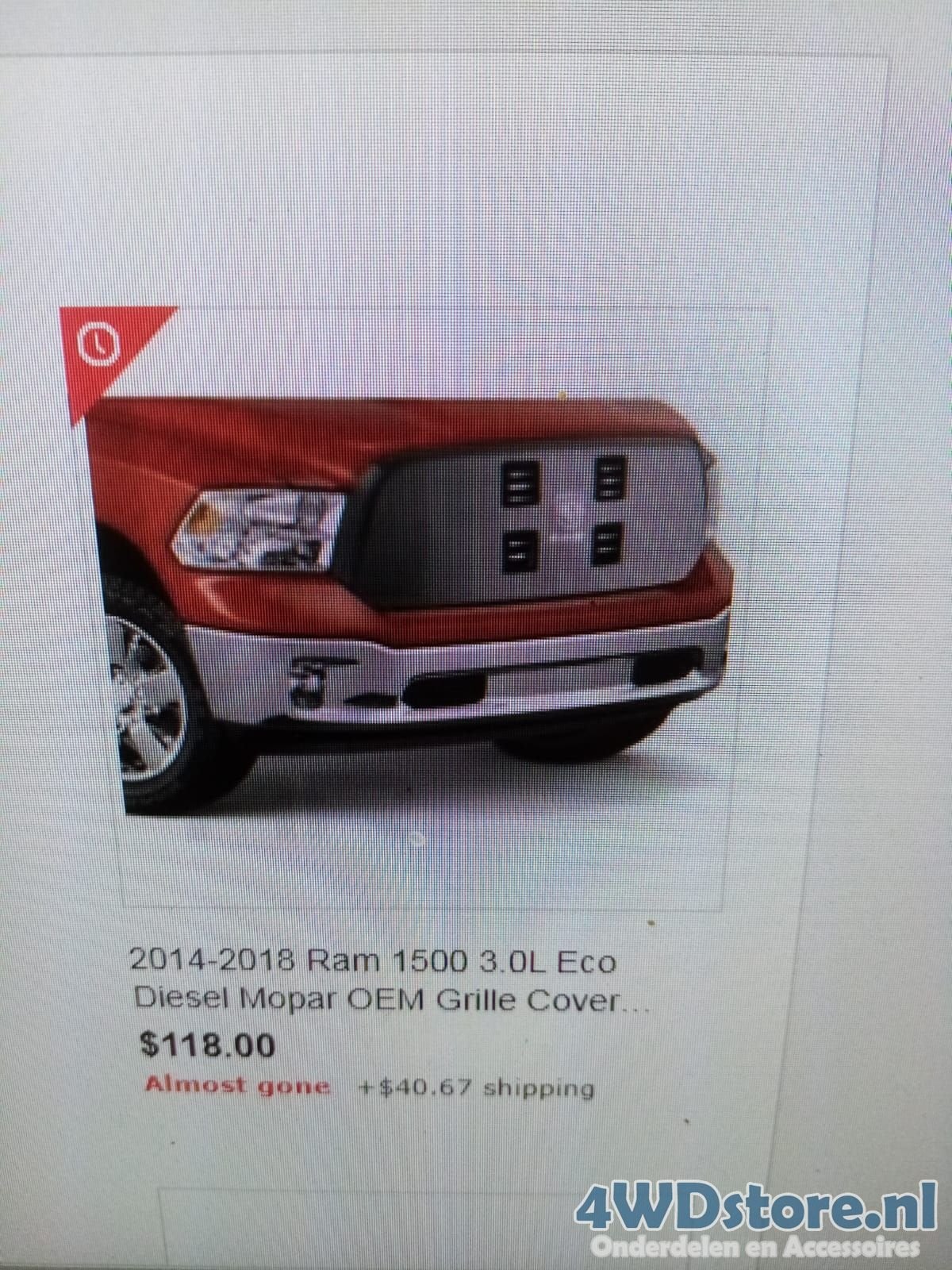 FRONT COVER  WINTER GRILLE RAM 1500 3.0 DIESEL TOT 2018 SELD, -, -, Nieuw, Ophalen of Verzenden