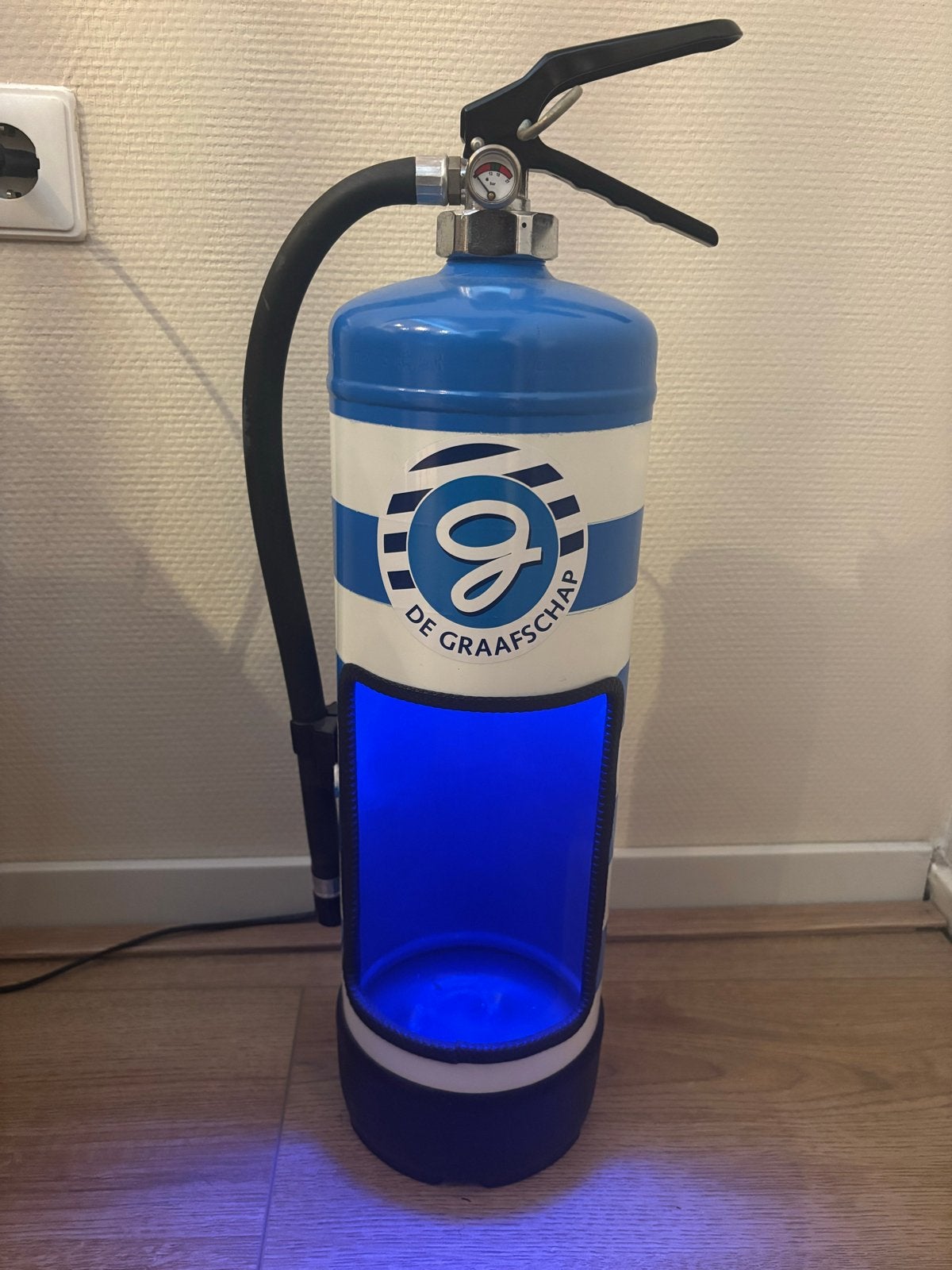 De Graafschap brandblusser lamp, Ophalen, Blauw, Overige stijlen, Zo goed als nieuw