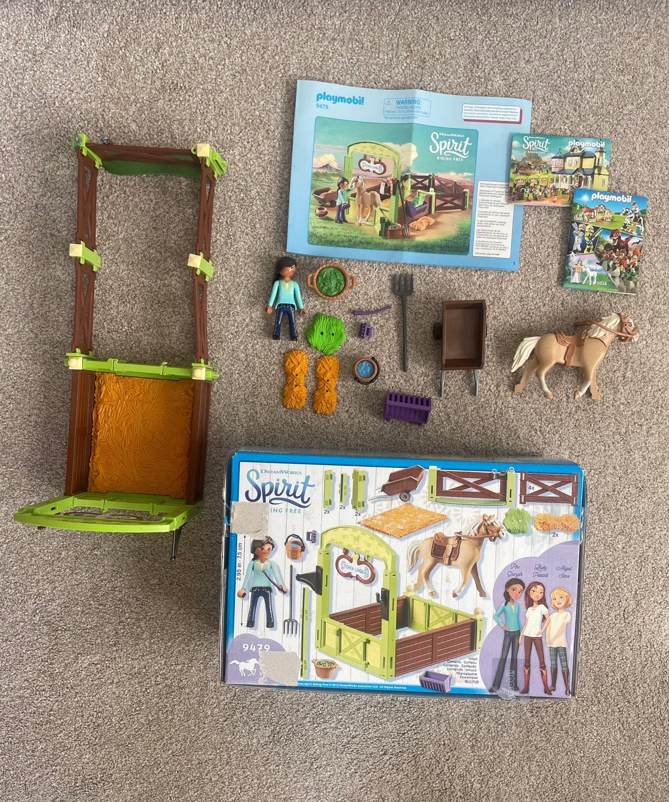 Playmobil Spirit paardenstal Pru &Chicalinda (9479) compleet, Ophalen of Verzenden, Zo goed als nieuw