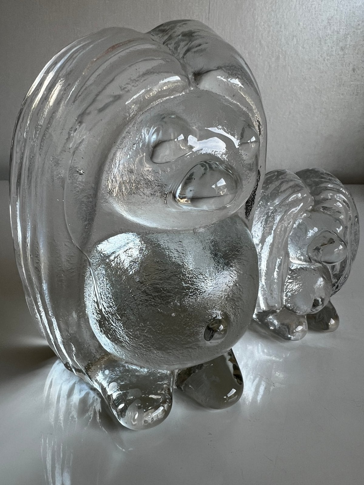 2 Vintage Zweeds Bergdala XL Glas Trollen Peter Johansson, Ophalen of Verzenden, Object, Glas