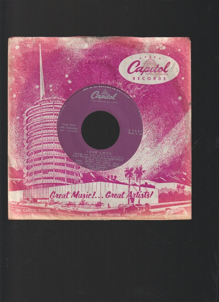 BING CROSBY & GRACE KELLY  --  TRUE  LOVE, Verzenden, Originele persing, 7 inch, Pop