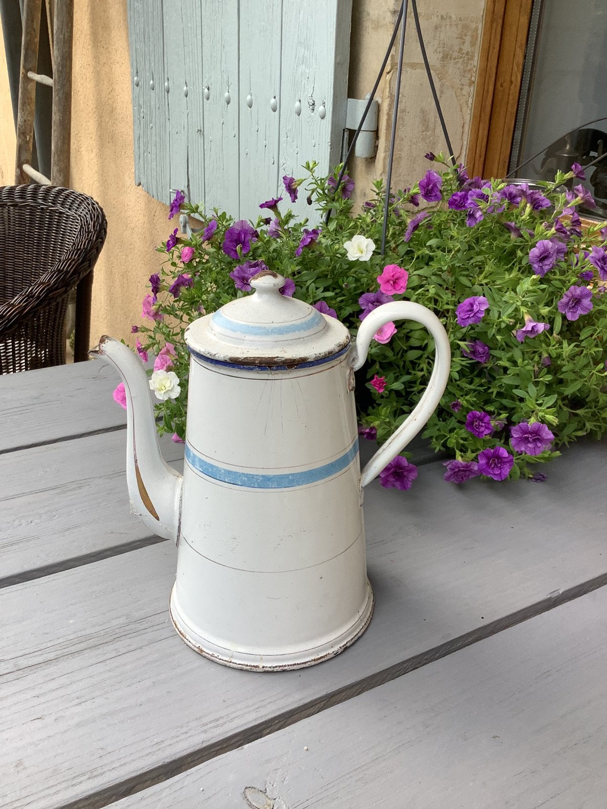 Geëmailleerde Franse koffiekan, Ophalen of Verzenden