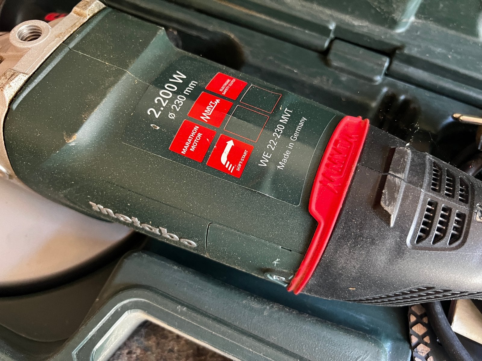 (9) Metabo Haakse Slijper 2200 W – Zo goed als nieuw, Ophalen, Haakse handslijpmachine, 1000 watt of meer, M