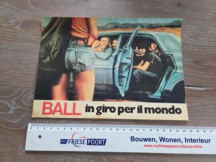 Unieke Vintage sticker 'BALL in giro per il mondo', Verzenden, Zo goed als nieuw, Overige typen