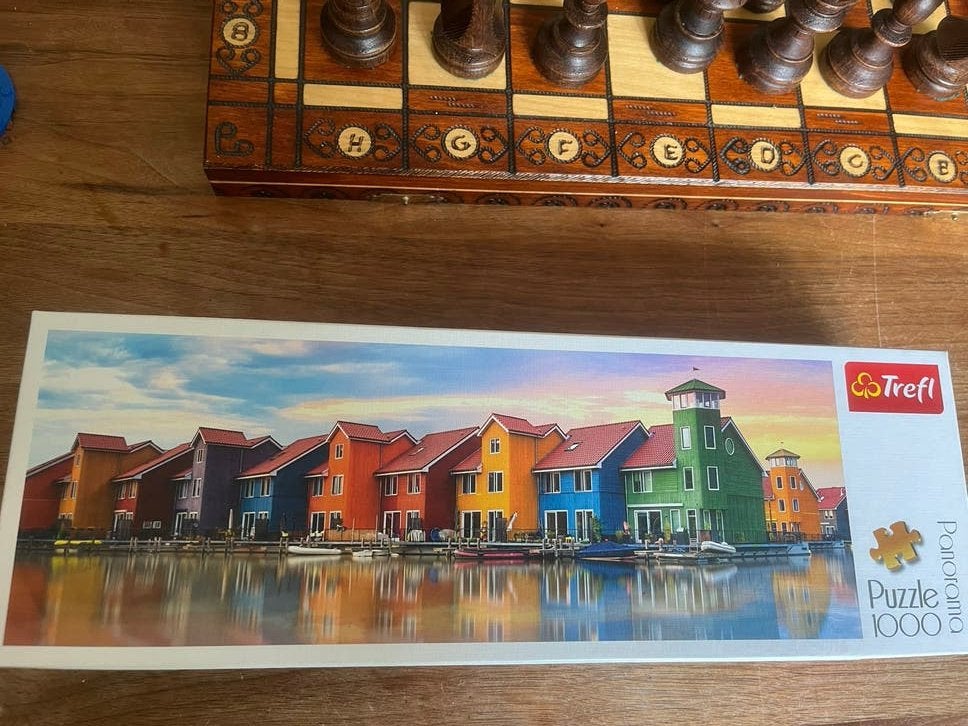 Trefl Panorama Puzzel 1000 stukjes - Kleurrijke Huizen, Ophalen of Verzenden, 500 t/m 1500 stukjes, Gebruikt, Legpuzzel