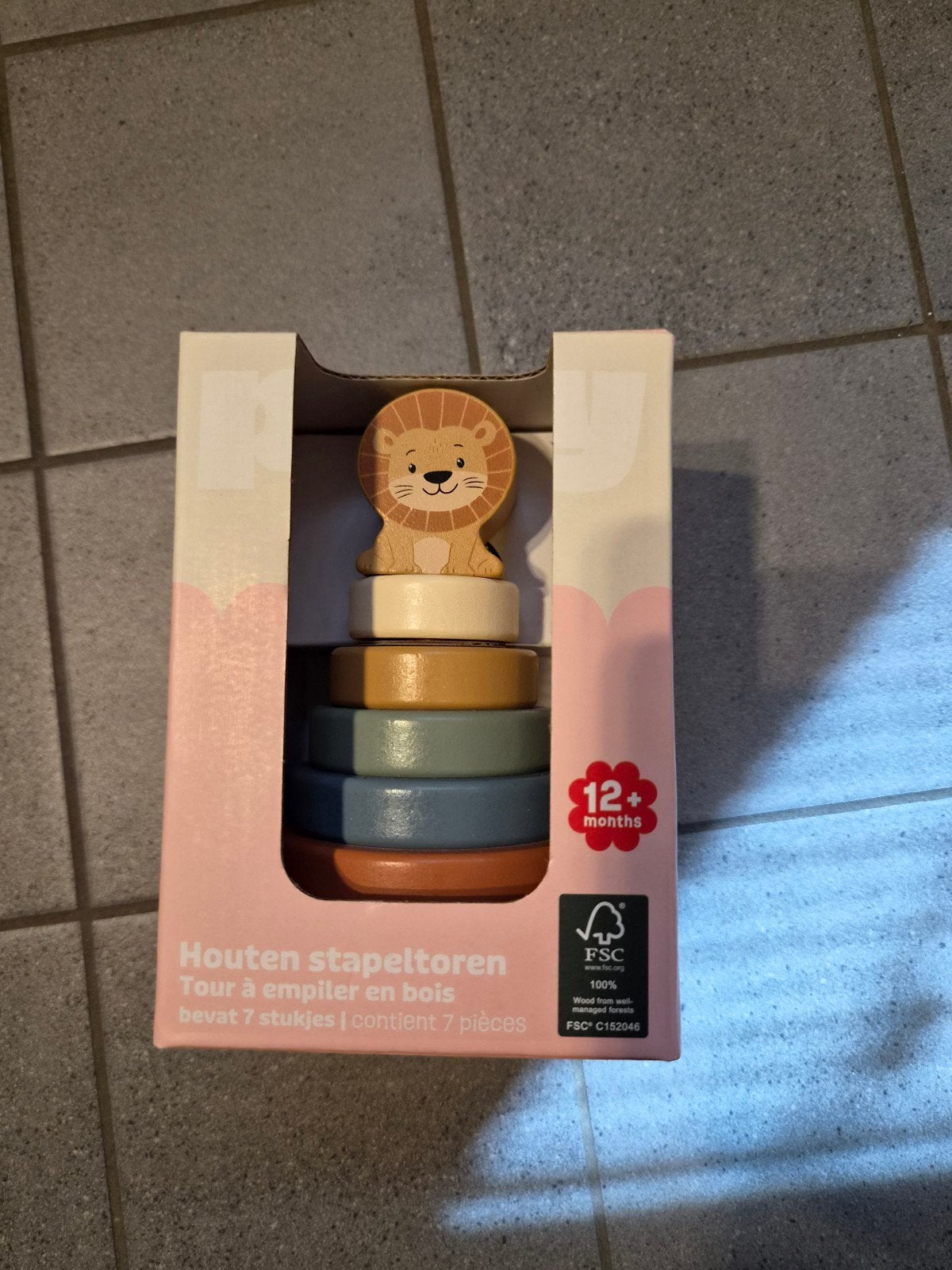 Houten stapeltoren leeuw - Nieuw in doos, Ophalen of Verzenden, Nieuw, Overige typen