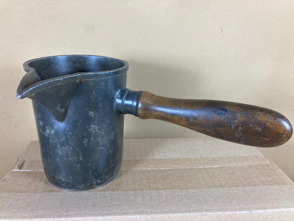 Tinnen kannetje met houten steel 18e / 19e eeuw, Ophalen of Verzenden
