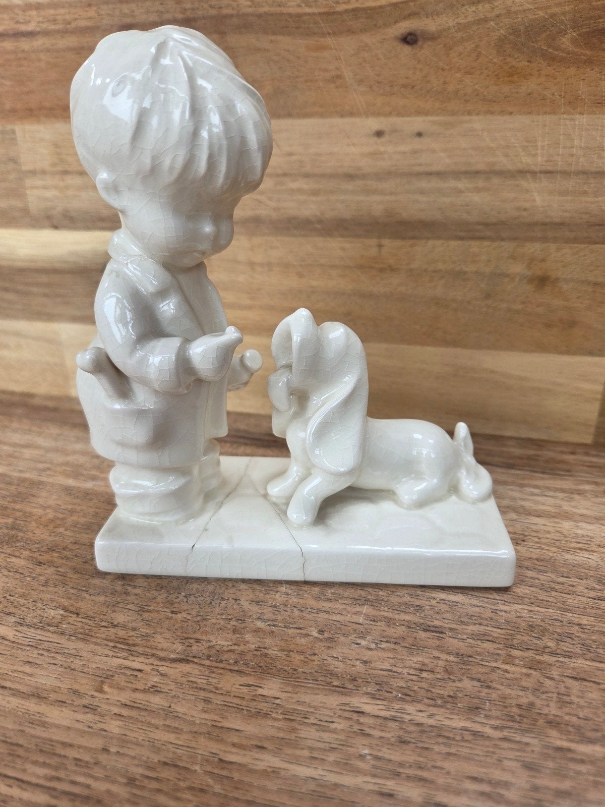 Vintage Goebel beeldje: Jongen met hondje, Ophalen of Verzenden