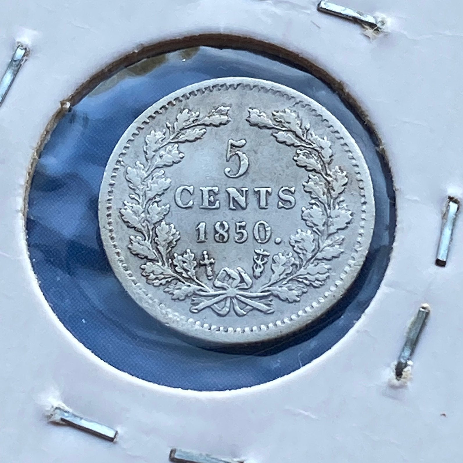 5 Cent / Stuiver Zilver uit 1850 van Willem III, Koning Willem III, Verzenden, Zilver, Losse munt