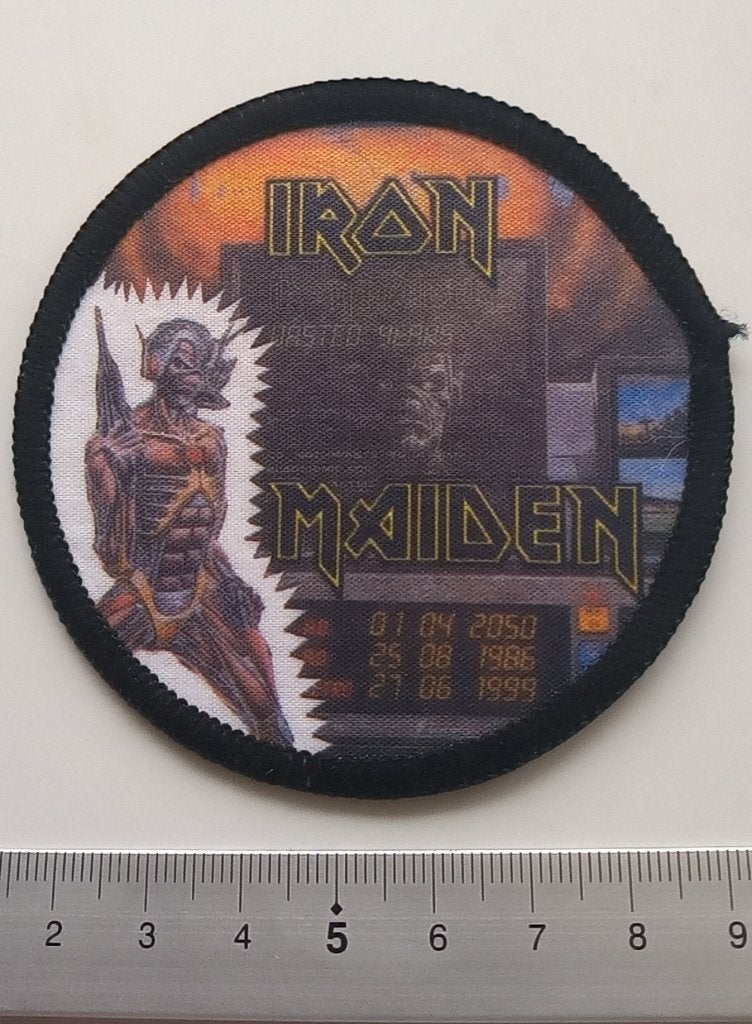 Iron Maiden  mooie vintage 1986 wasted years patch 358, Verzenden, Nieuw, Kleding