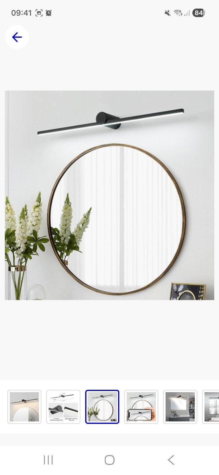 LED Spiegelverlichting 60 cm - Moderne Wandlamp, Ophalen, Zwart, Inclusief lichtbron, Nieuw