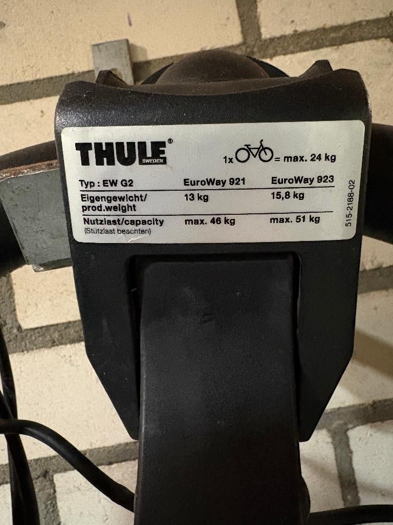Thule fietsendrager Euroway 921, Auto diversen, Fietsendragers, Ophalen, 2 fietsen, Gebruikt, Trekhaakdrager
