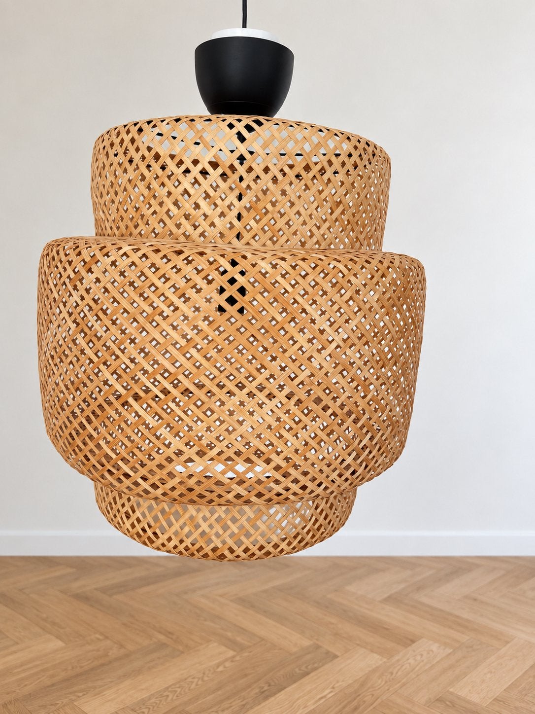 Hanglamp Sinnerlig Ikea, 50 cm, uitstekende staat, Huis en Inrichting, Ophalen, Zo goed als nieuw, Natuurlijk materiaal, E27 (groot)