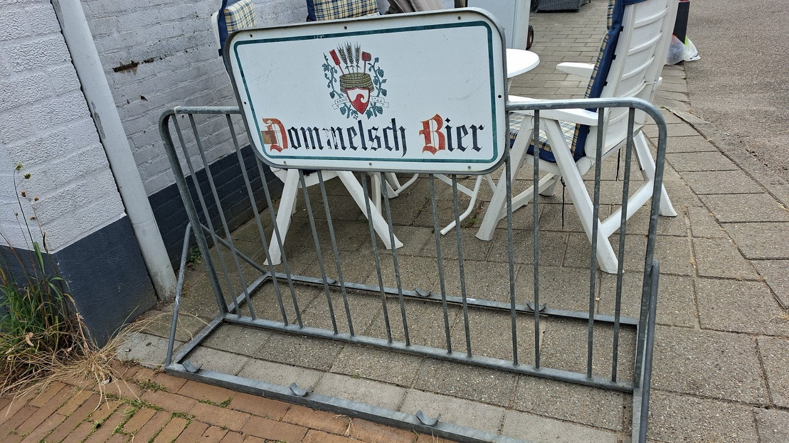Dommelsch Bier fietsenrek met reclamebord, Ophalen of Verzenden, Gebruikt