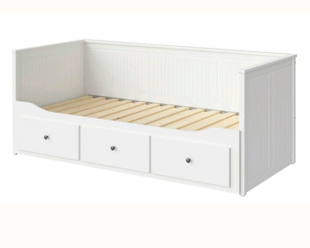 kinderbed met 3 laden, Ophalen, Modern, Scandinavisch, Wit, Tweepersoons