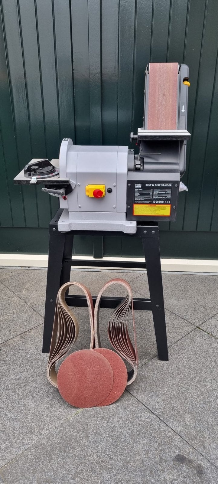 Bandschuurmachine HBM Belt & Disc Sander z.g.a.n. met toebeh, Ophalen, Zo goed als nieuw, Werkbankslijpmachine
