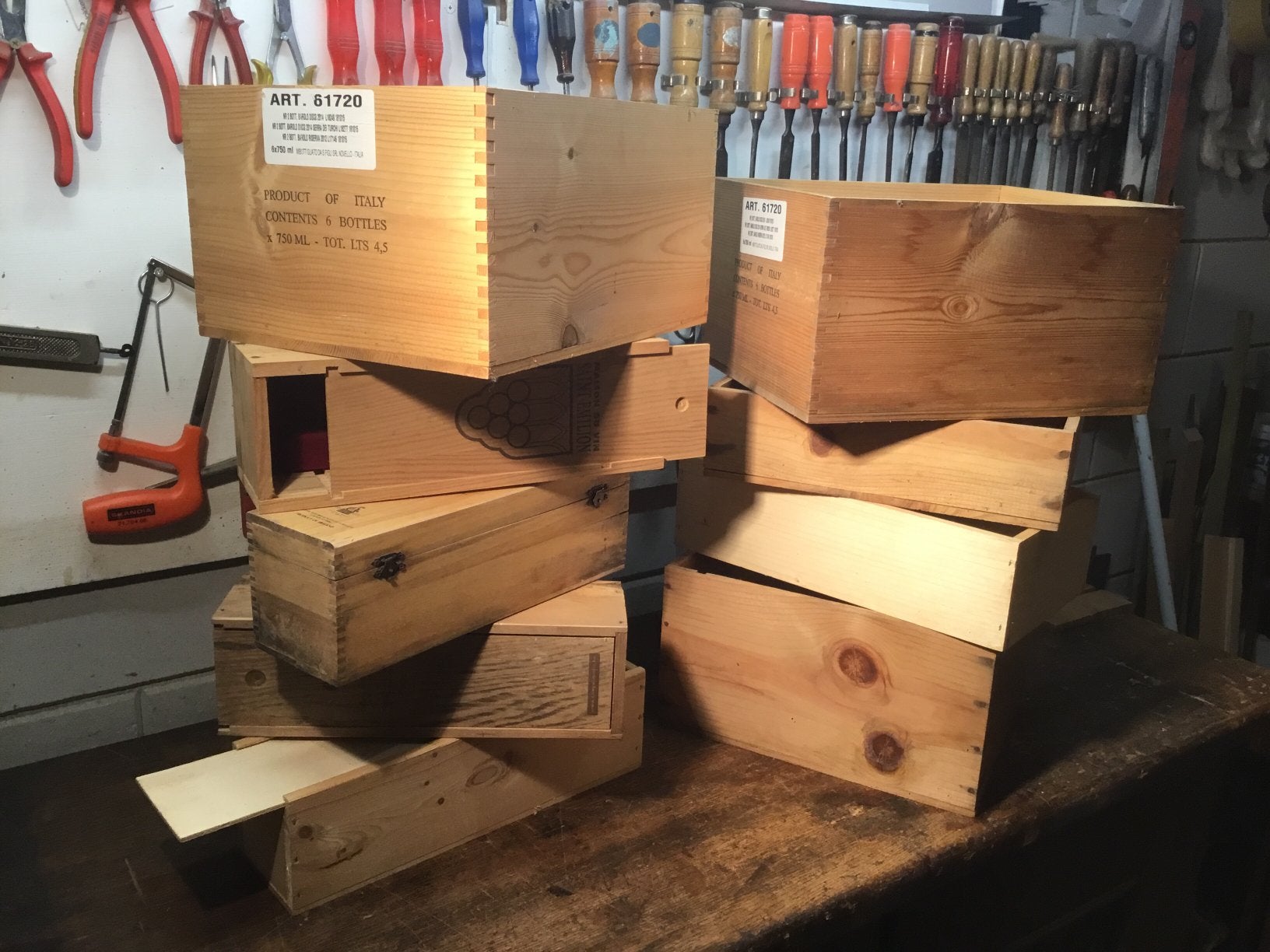 Wijnkistjes voor hobby. 9 x voor €10, Ophalen of Verzenden, Zo goed als nieuw, Minder dan 50 cm