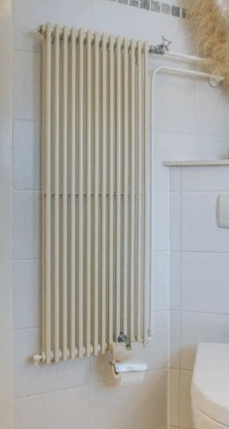 Witte radiator met aansluitingen, 120x60 cm, Ophalen, Gebruikt, Radiator, 60 tot 150 cm