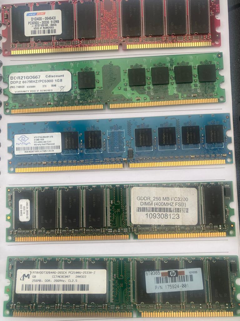 Diverse RAM Geheugenmodules (DDR, DDR2, DDR3), Computers en Software, RAM geheugen, Ophalen of Verzenden, Gebruikt, Overige soorten