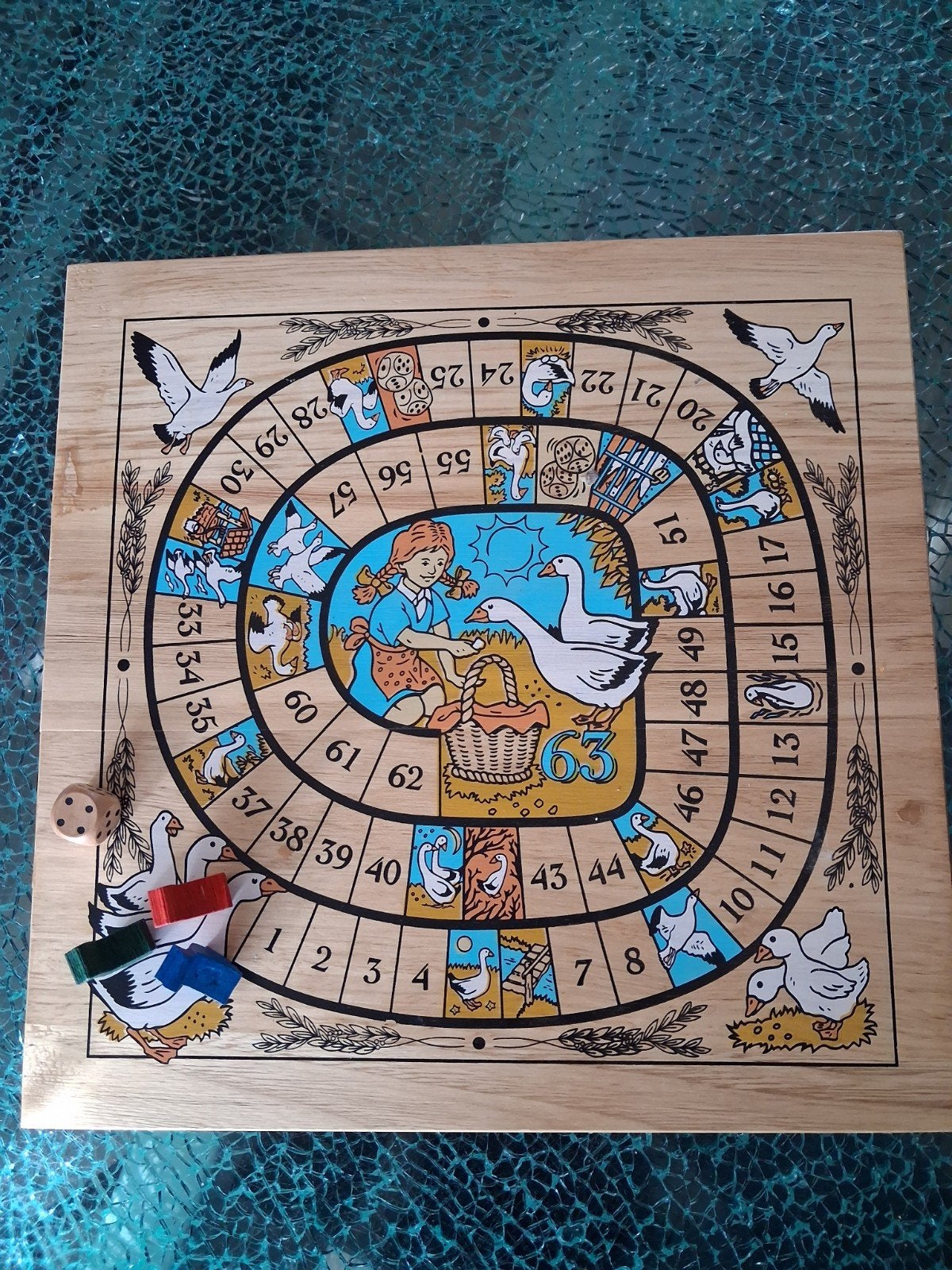 Ganzenbord spel - mist geel speelfiguur, Drie of vier spelers, Ophalen of Verzenden, Gebruikt