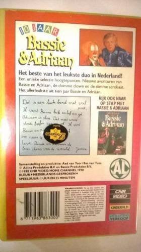 10 jaar Bassie&Adriaan 1990/1992 CNR, Cd's en Dvd's, Gebruikt, Alle leeftijden, Ophalen of Verzenden, Kinderprogramma of -film