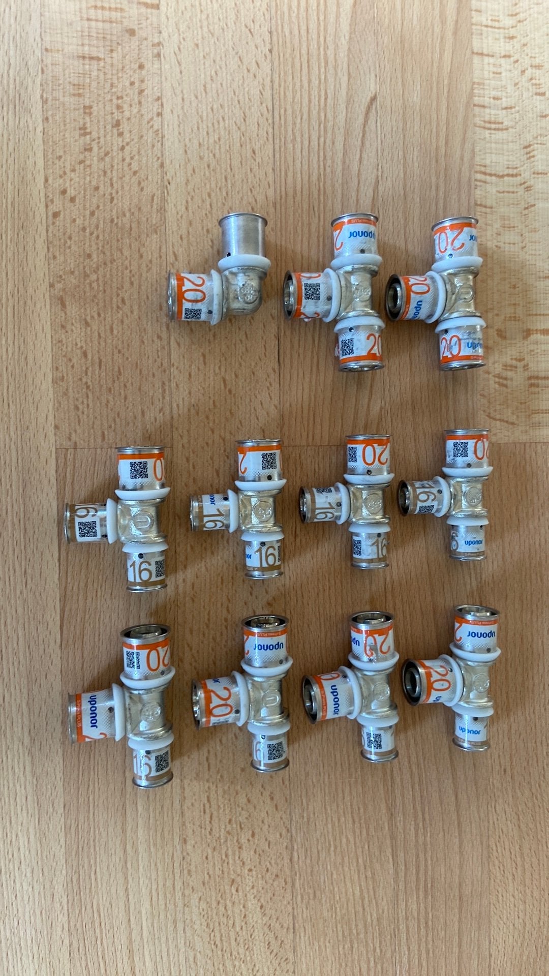 Partij Uponor perskoppelingen 20/16mm, Minder dan 30 cm, Overige typen, Minder dan 60 cm, Ophalen of Verzenden