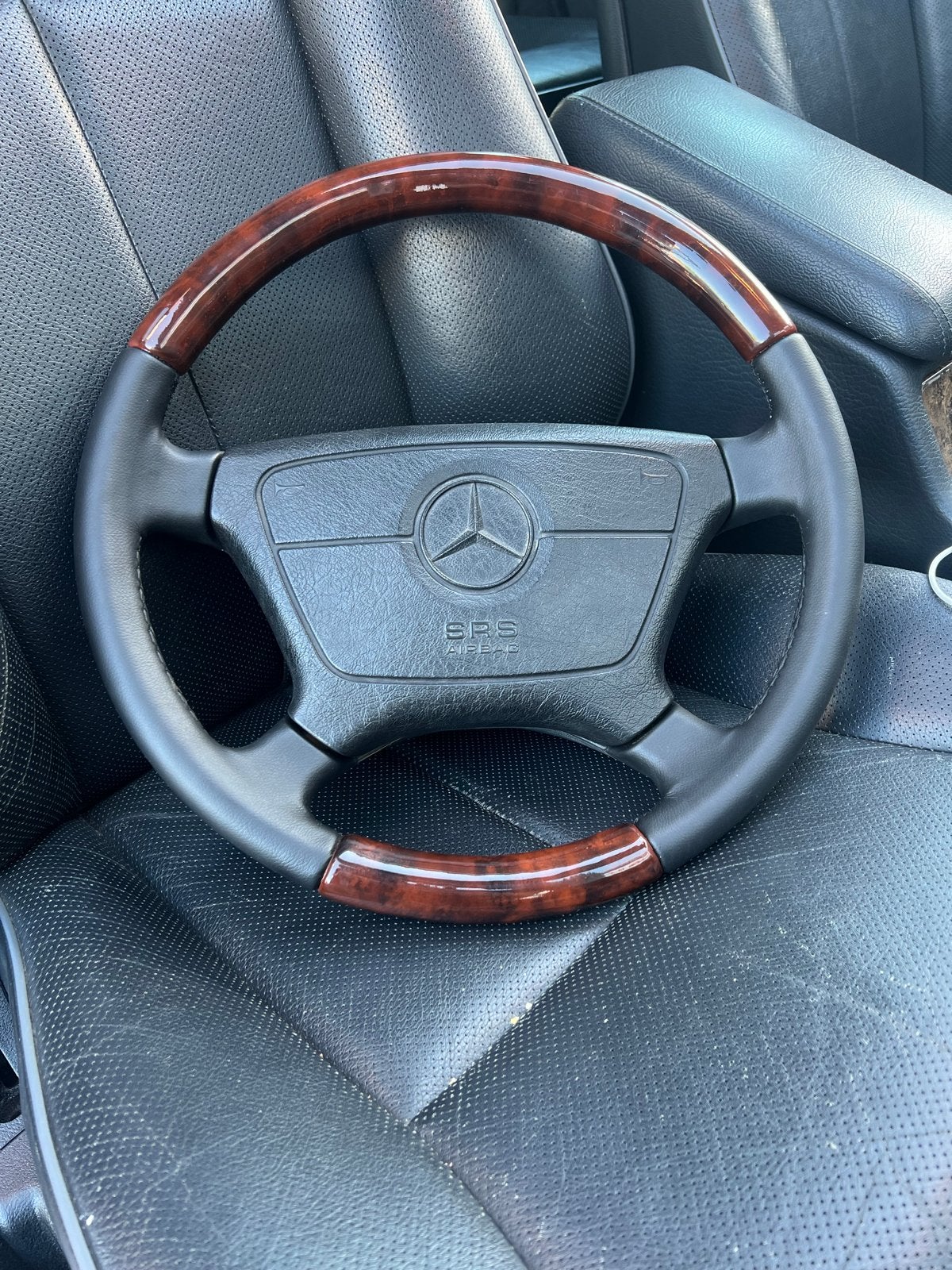 Mercedes Houten Stuur W123 W124 W126 W201 W202 R129, Auto-onderdelen, Ophalen of Verzenden, Gebruikt, Mercedes-Benz