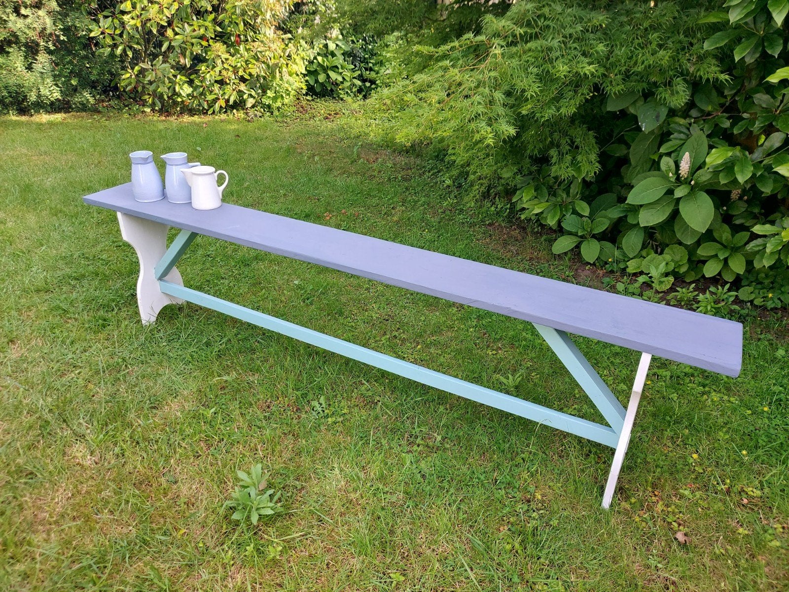 Vintage Houten bank 190 x 20 x 47, Ophalen, Minder dan 50 cm, 125 cm of meer, Zo goed als nieuw