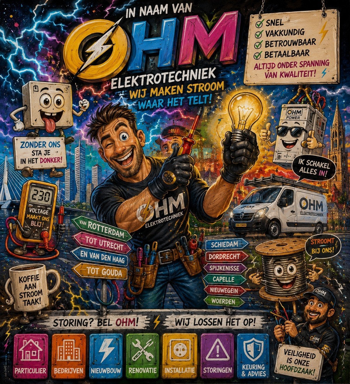 Elektromonteur spoed / electricien storing regio Gouda, Ophalen of Verzenden