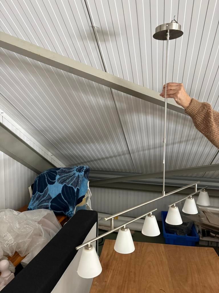 hanglamp voor boven eettafel, Ophalen, Zo goed als nieuw, Strak stijl, Metaal