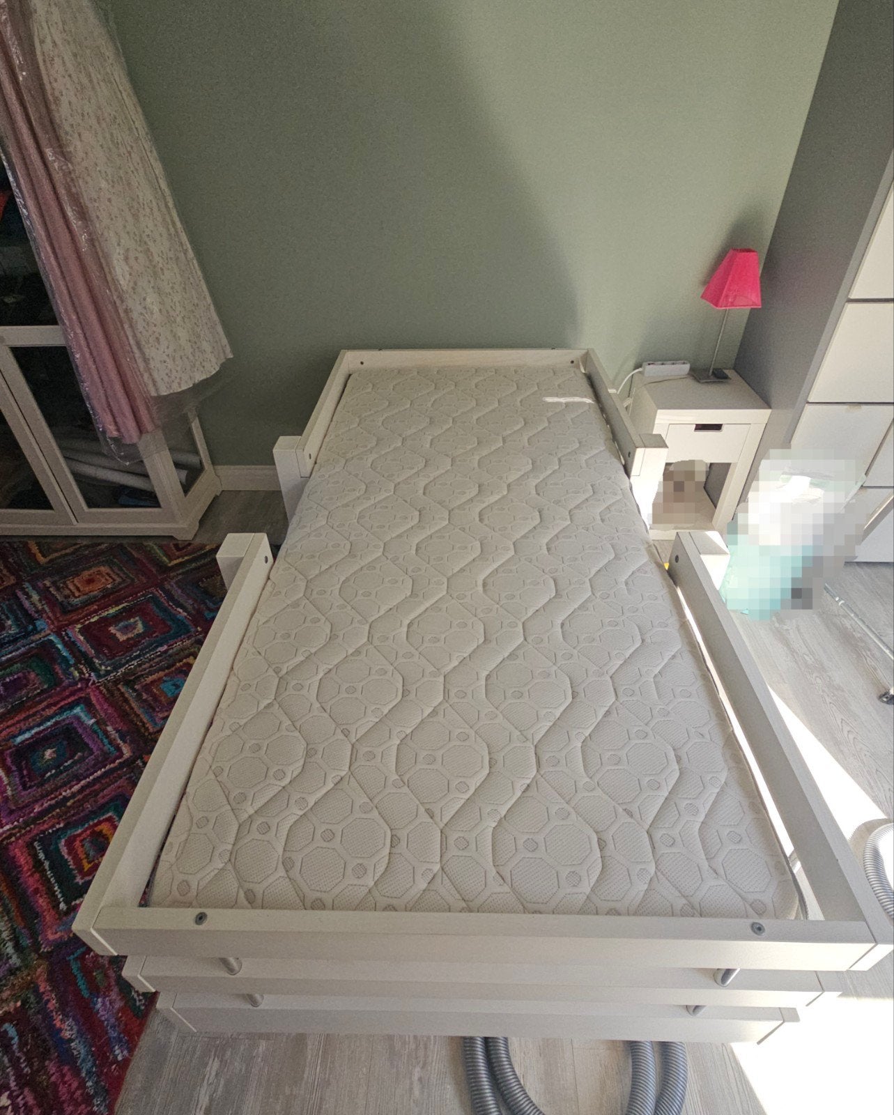 Bed kinderbed slaapkamer hout 90x200 cm wit, Ophalen, Gebruikt, Eenpersoons, Wit
