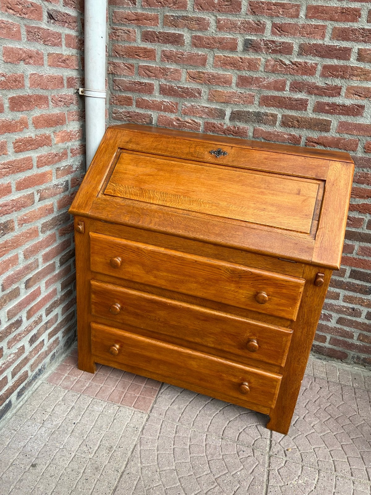 massief eiken secretaire /bureau, Ophalen of Verzenden, Gebruikt