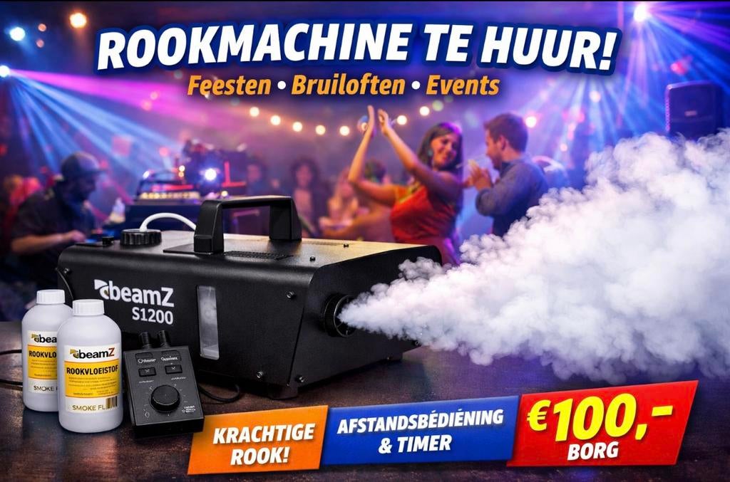 rookmachine te huur, Ophalen of Verzenden, Zo goed als nieuw, 200 cm of meer, Minder dan 50 cm