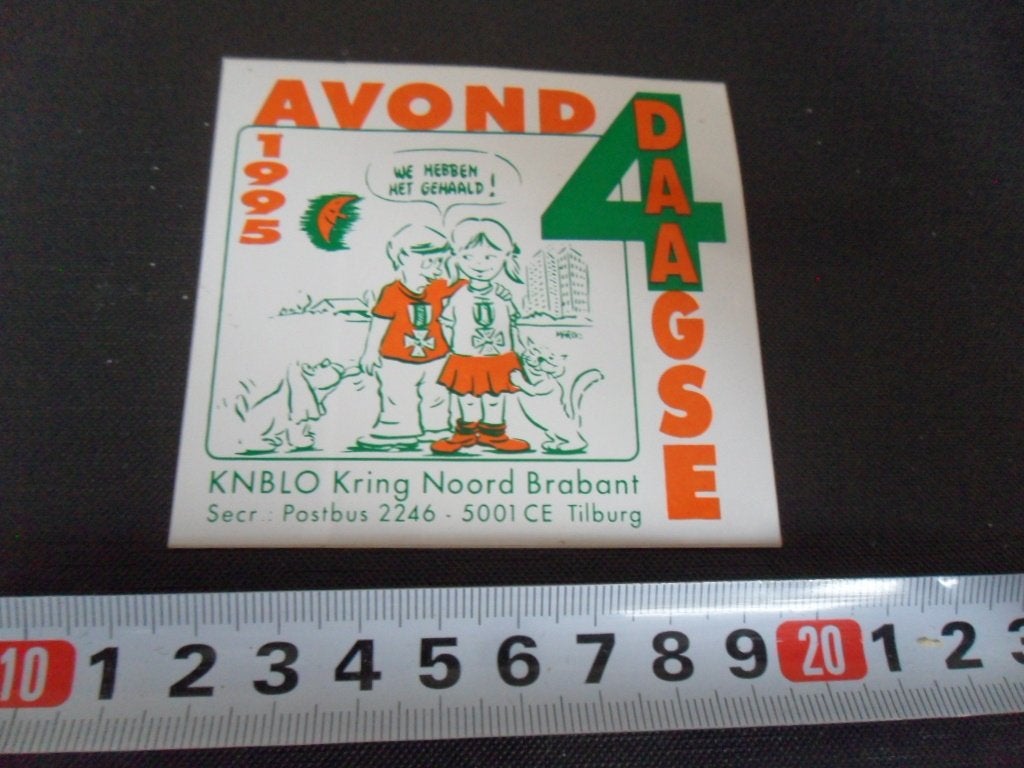 sticker Wandelsport Avond 4 Daagse 1995 KNBLO Noord Brabant, Ophalen of Verzenden, Zo goed als nieuw