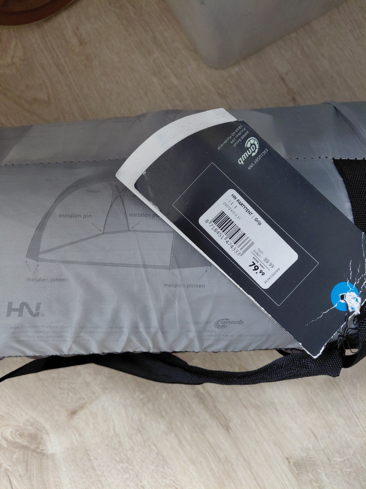 HN Partytent Grijs - Zo goed als nieuw, Caravans en Kamperen, Ophalen of Verzenden, Zo goed als nieuw
