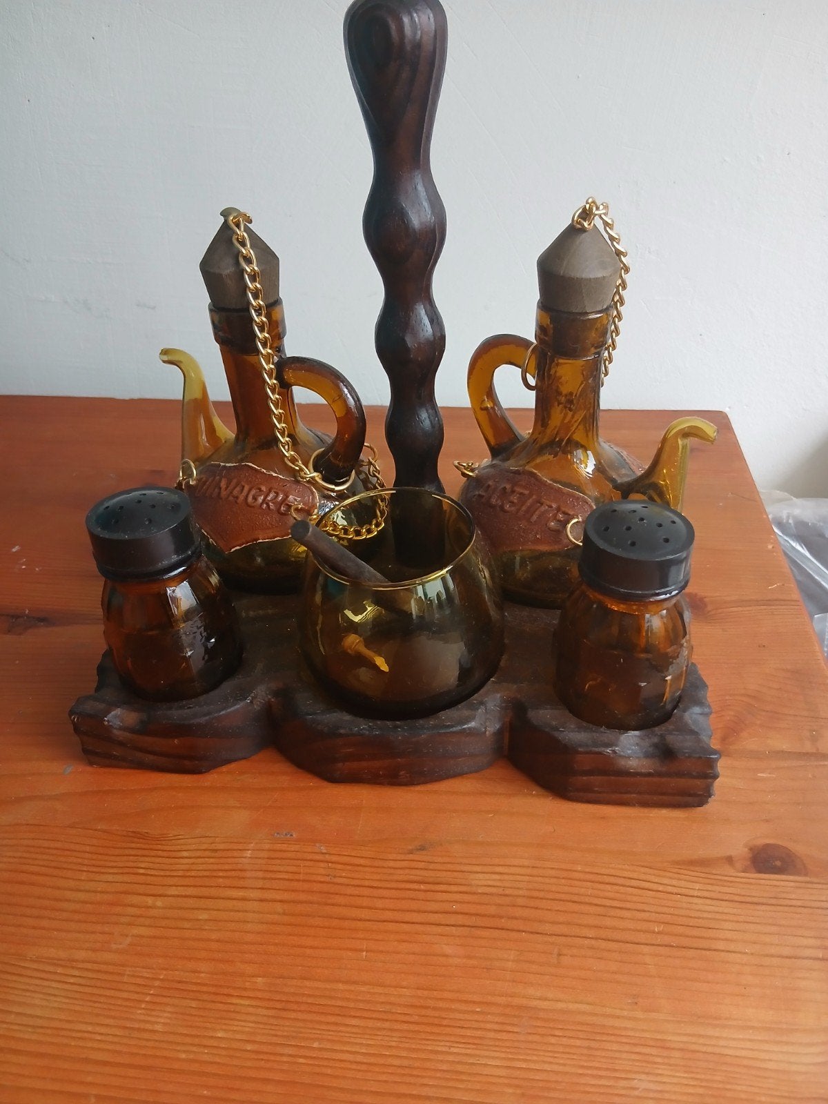 vintage olie en azijn... peper en zout stel !, Ophalen of Verzenden