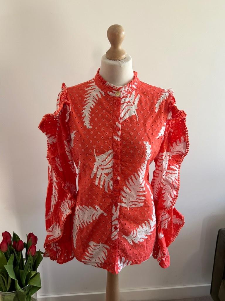 Fabienne Chapot maat 40 koraal Josie broderie blouse 1394