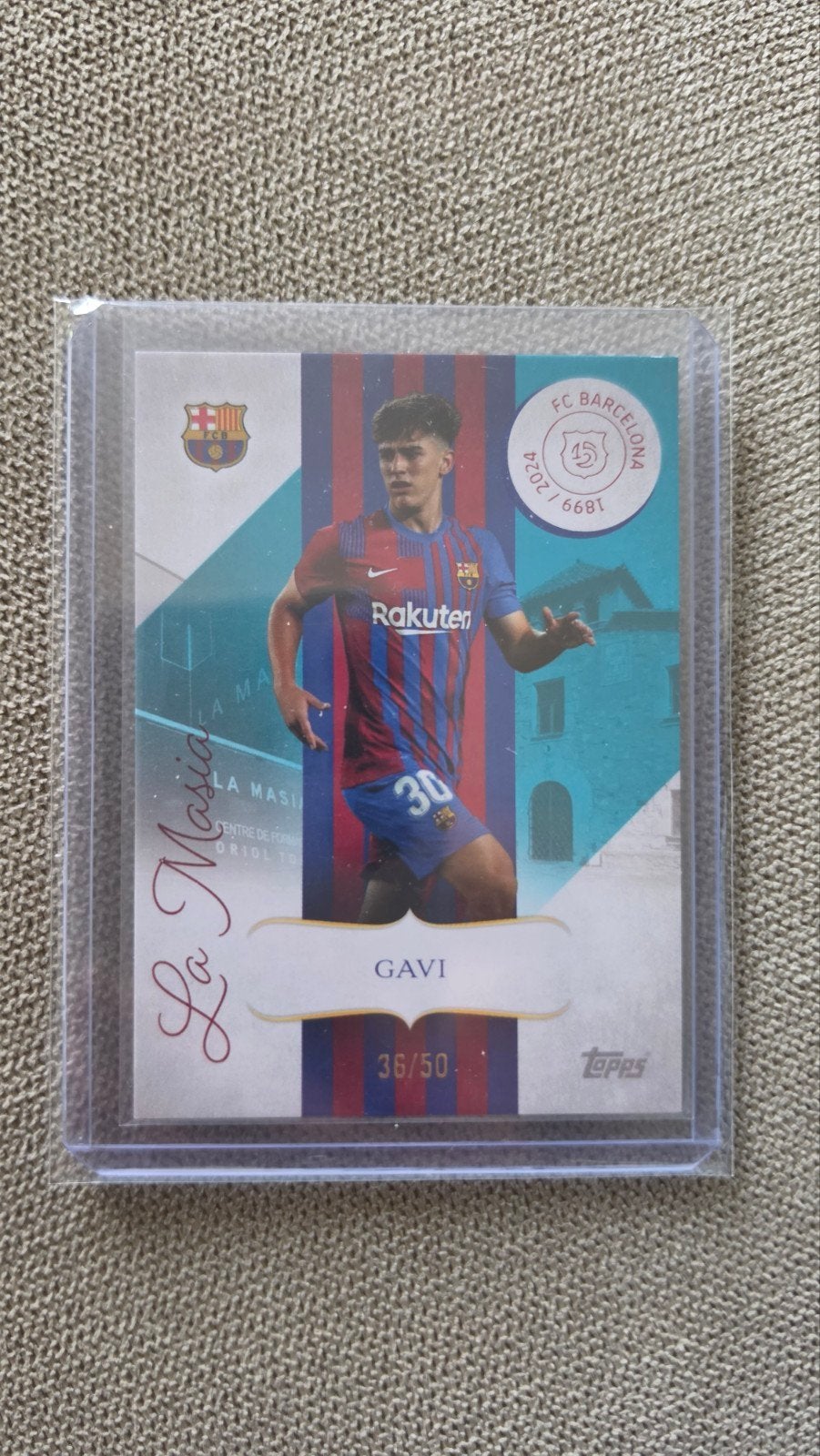 Gavi Topps La Masia Kaart 36/50 FC Barcelona, Ophalen of Verzenden, Nieuw, Buitenlandse clubs, Spelerskaart