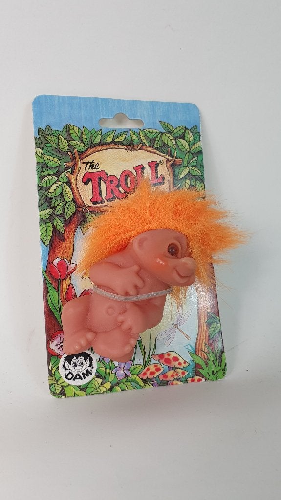 Vintage DAM trol Babytroll no. 510 op blister. 1985. 8B12, Tweedehands verkoop, Tweedehands verkoop, Gebruikt, Ophalen of Verzenden