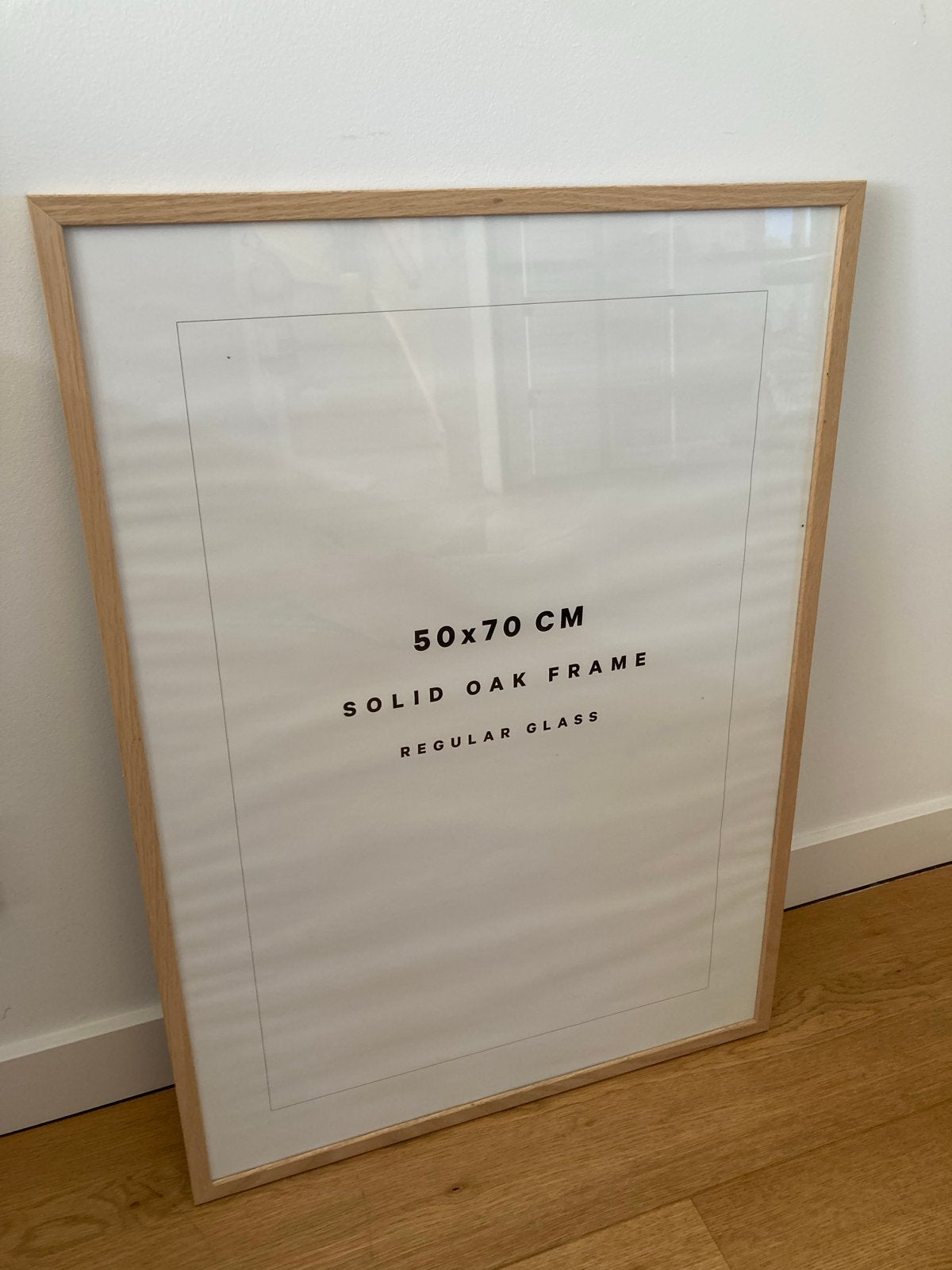 Eikenhouten fotolijst 50x70 cm met glas, Ophalen, Bruin, Zo goed als nieuw, Fotolijst