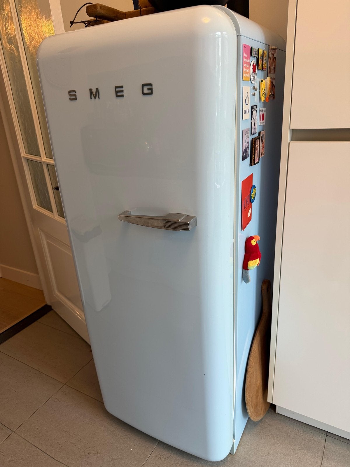 Smeg Koelkast - Lichtblauw Retro Design, Gebruikt, 200 liter of meer, 60 cm of meer, Met vriesvak