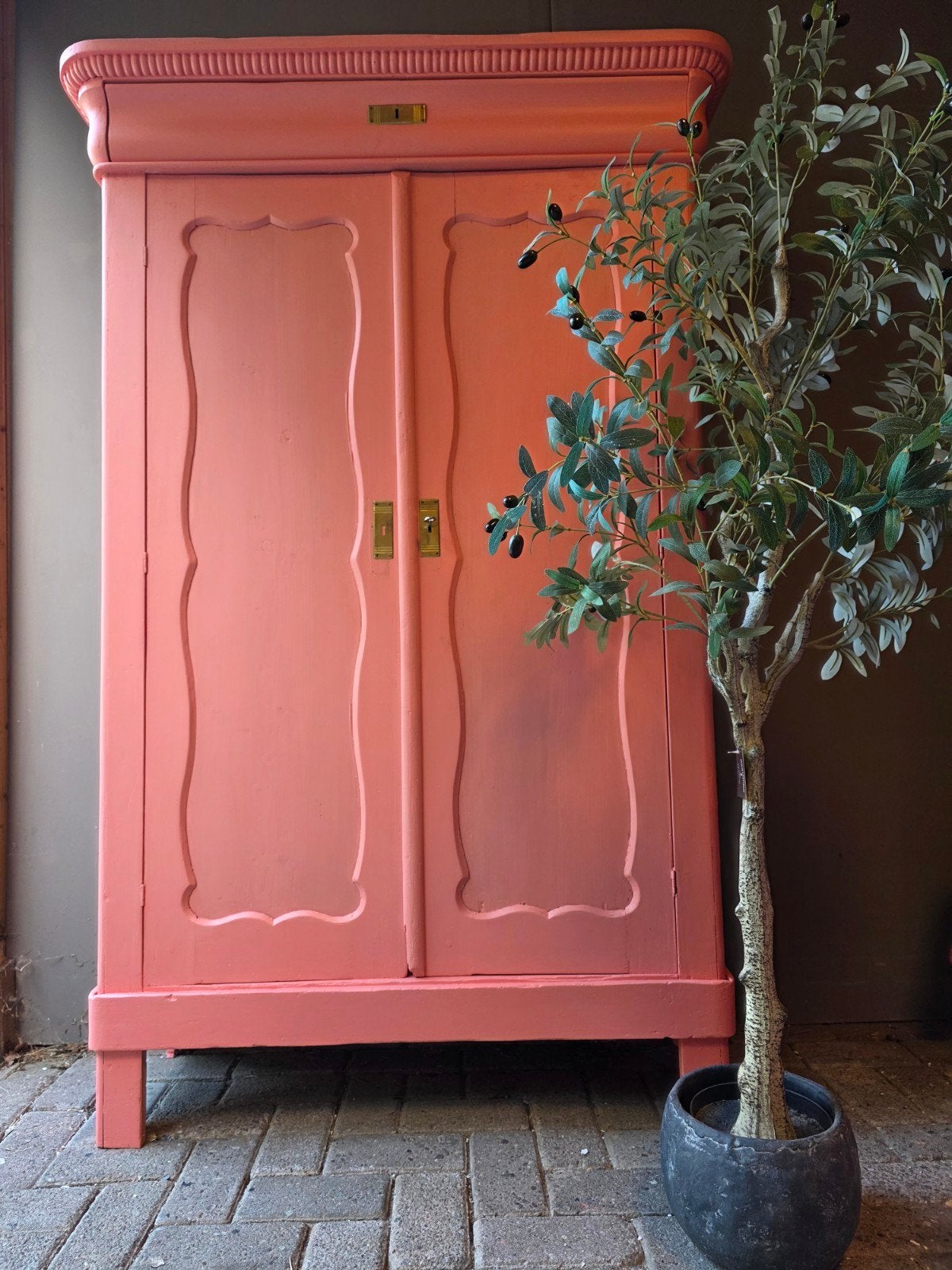 Roze biedermeier meidenkast kledingkast bez mogelijk, Ophalen of Verzenden