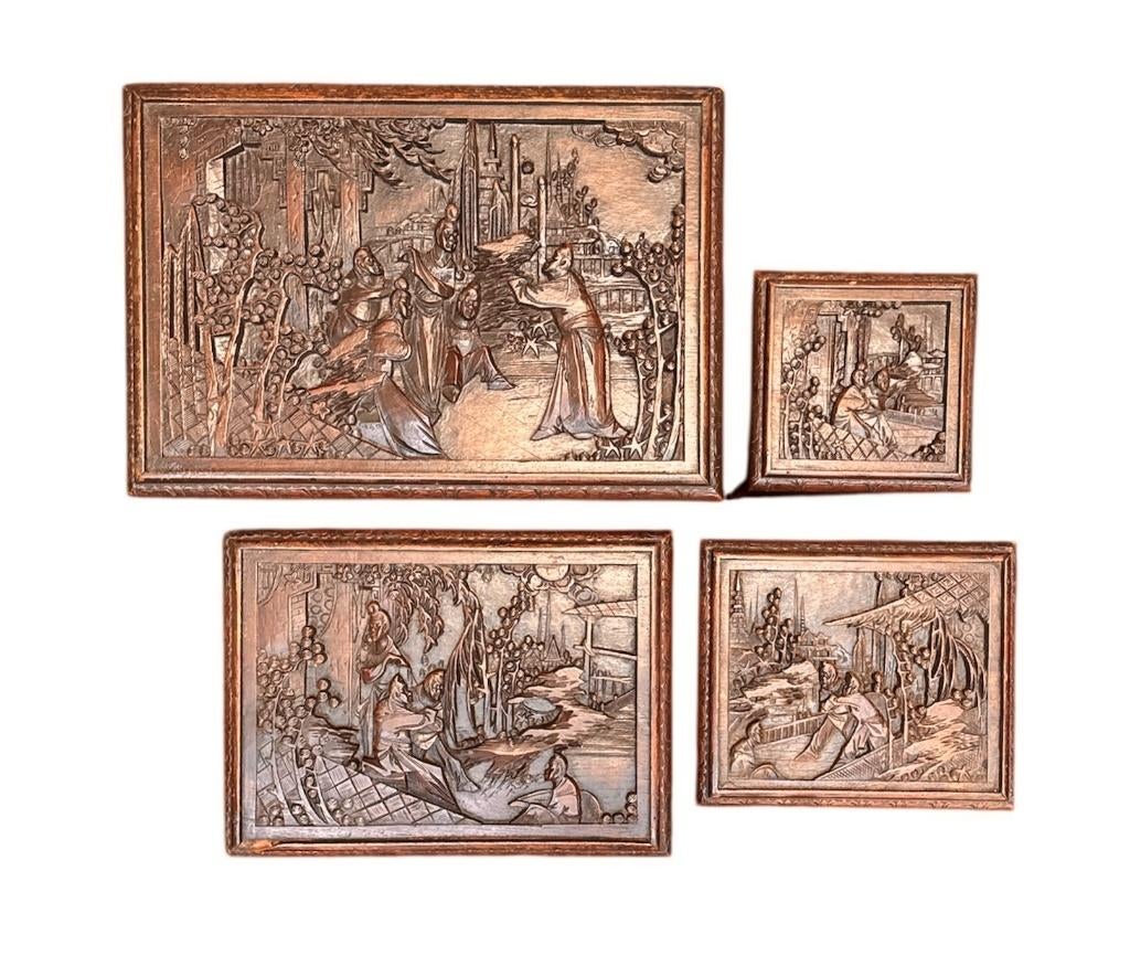 206. Teakhouten nest tafels, begin 20e eeuw, Huis en Inrichting, Tafels | Bijzettafels, Minder dan 55 cm, Gebruikt, Ophalen of Verzenden