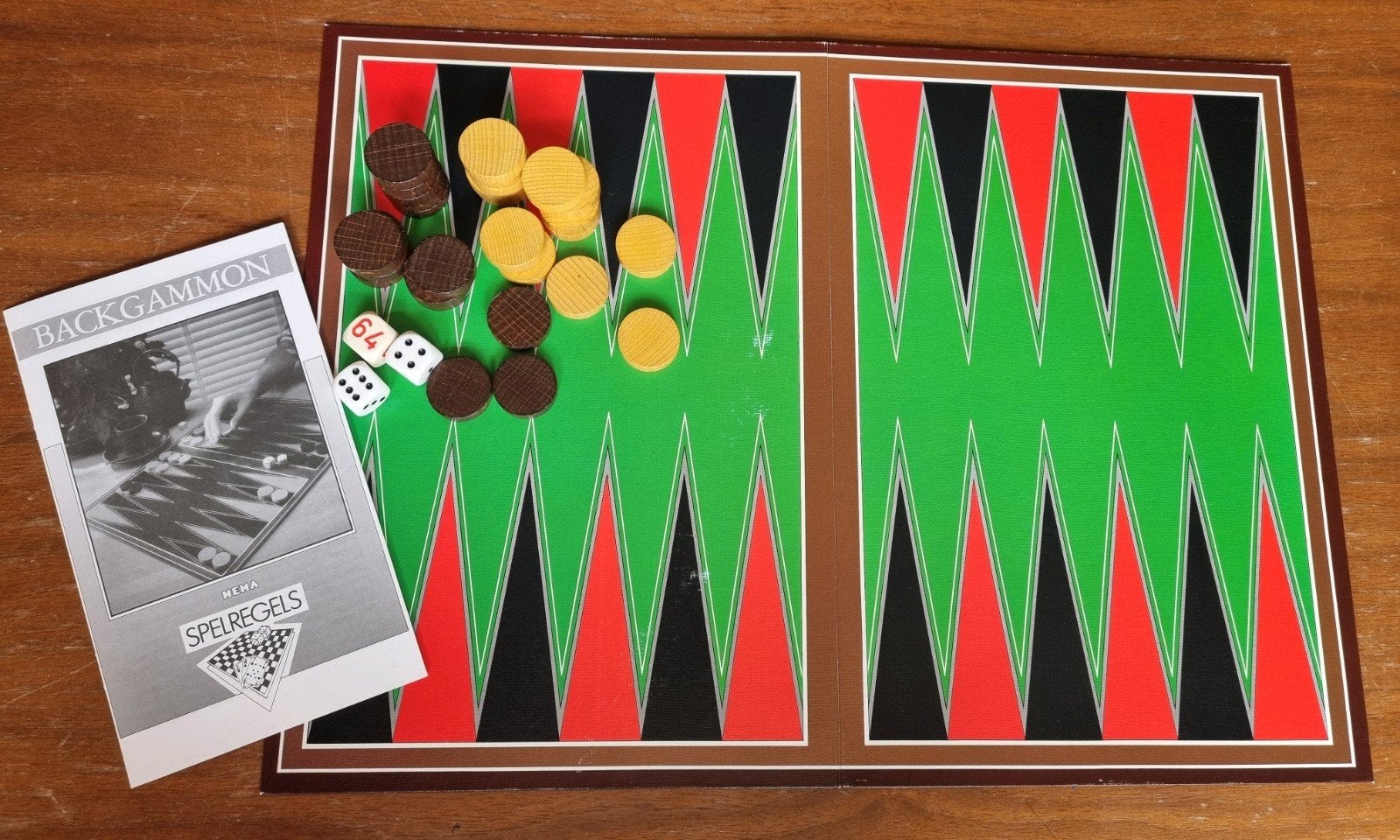 Backgammon (jaren 80) , Compleet., Een of twee spelers, Ophalen of Verzenden, Zo goed als nieuw, Hema